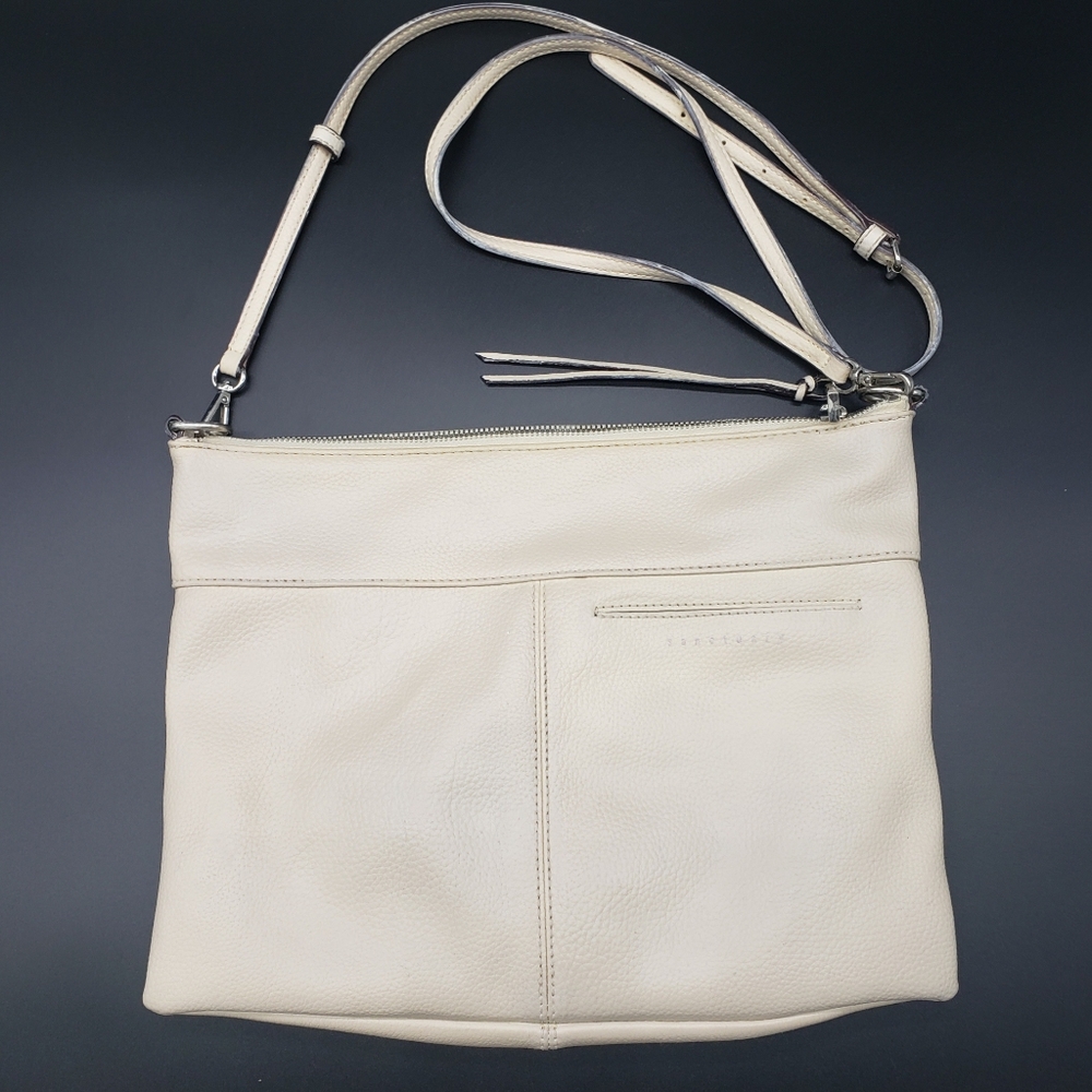 Sanctuary | Manhattanville White/Cream Leather Crossbody Bag - Picture 2 of 10